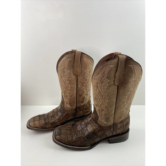 NWOB Circle G ORIX Caiman Patchwork & Embroidery Square Toe Western Boot Men 10D main image 8